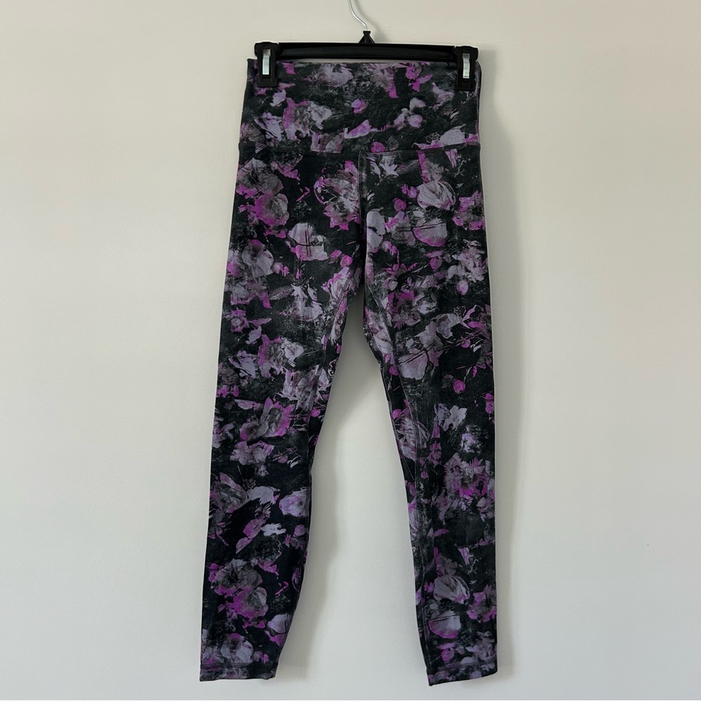 Lululemon Align 25in High Rise Floral Shift Multi Black Purple Leggings 6